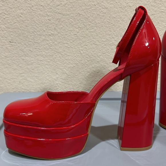 Red Platform Heels - Picture 5 of 10